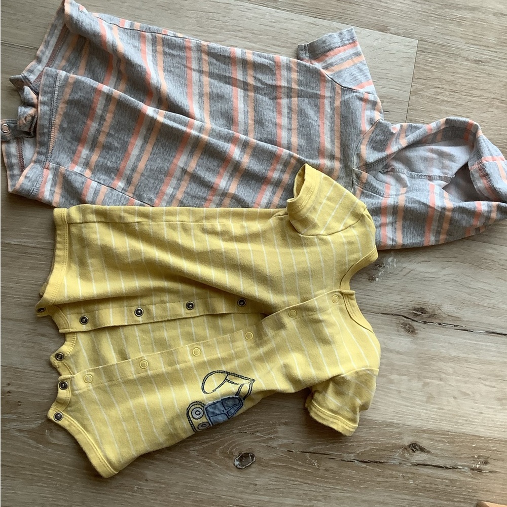 Carter's Yellow Striped Baby Romper 9months